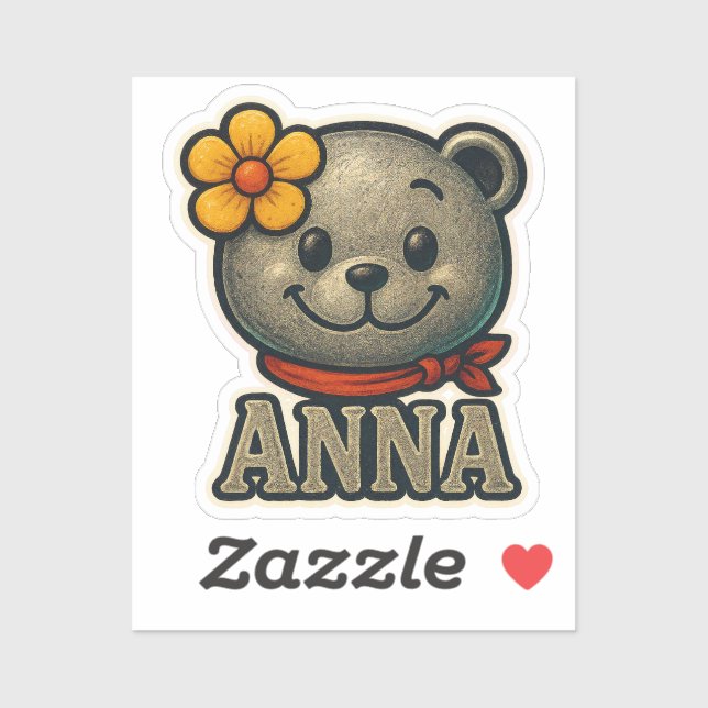 Anna Cute Bear 1 Aufkleber (Blatt)