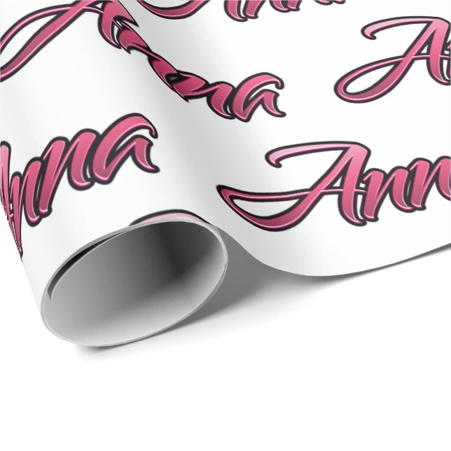 Anna faded pink personalisiertes Geschenkpapier (Rolleneckpunkt)