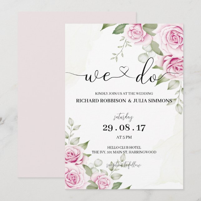 ANNA Faire-part de mariage / Nous le faisons, Aqua (Devant / Derrière)