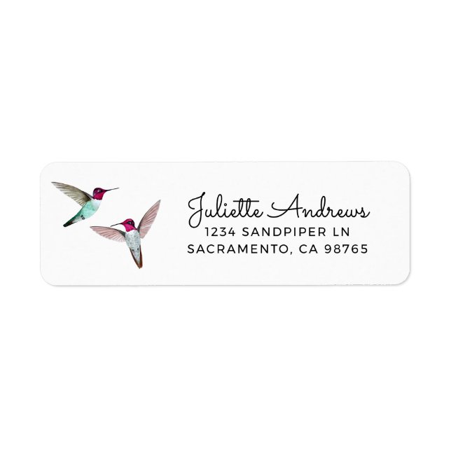 Anna-Hummingbird-Rückkehrlabel (Vorne)