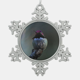 Anna Hummingbird Schneeflocken Zinn-Ornament