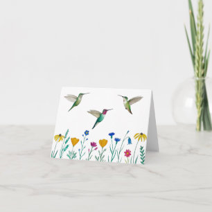 Anna Hummingbirds und Wildblumen Karte