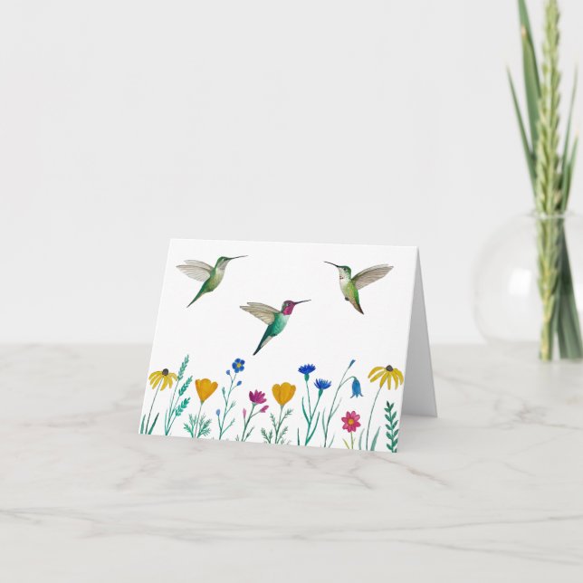 Anna Hummingbirds und Wildblumen Karte (Vorderseite)