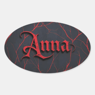 Anna in Gothic Ovaler Aufkleber