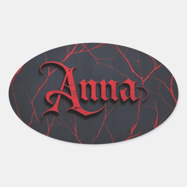 Anna In Gothic Ovaler Aufkleber (Vorderseite)