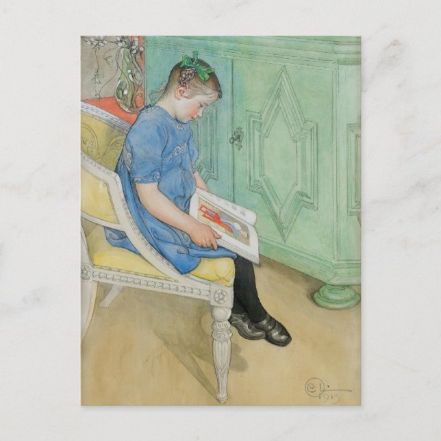 Anna Johanna Reading a Book Postkarte (Vorderseite)