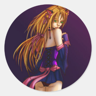 Anna Kat Runder Aufkleber