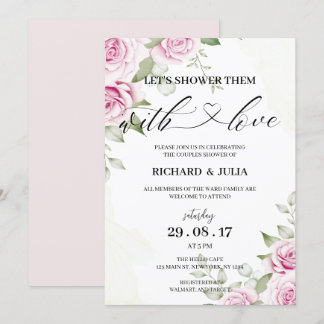ANNA Let's Shower Invitation / Wasserfarbe, Rosa Einladung