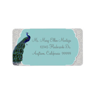 Anna Liese Peacock Damask - Étiquettes corresponda