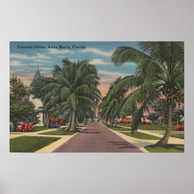 Anna Maria, Florida - Aussicht auf Palms entlang d Poster (Vorne)