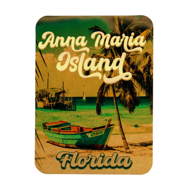 Anna Maria Insel Florida Beach Retro Souvenir 60er Magnet (Vertikal)