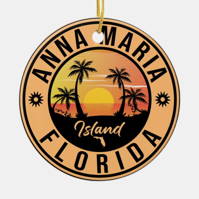 Anna Maria Insel Florida Beach Retro Souvenir Keramik Ornament (Vorne)