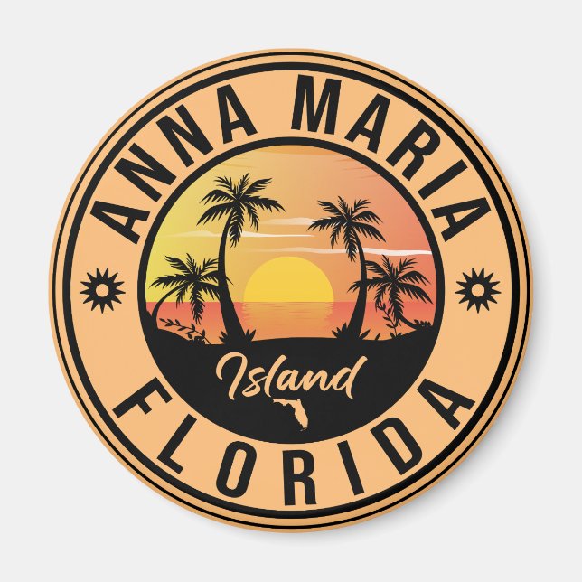 Anna Maria Insel Florida Beach Retro Souvenir Magnet (Vorne)