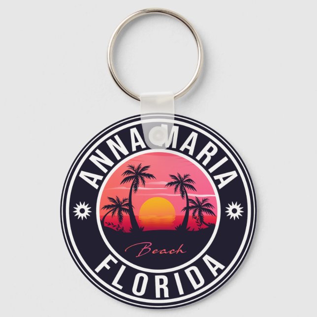 Anna Maria Insel Florida Beach Retro Souvenir Schlüsselanhänger (Vorderseite)