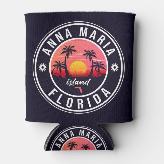 Anna Maria Insel Florida Beach Retro Sunset 60er Dosenkühler (Vorderseite)