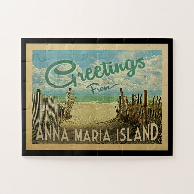 Anna Maria Island Beach Vintage Travel (Horizontal)
