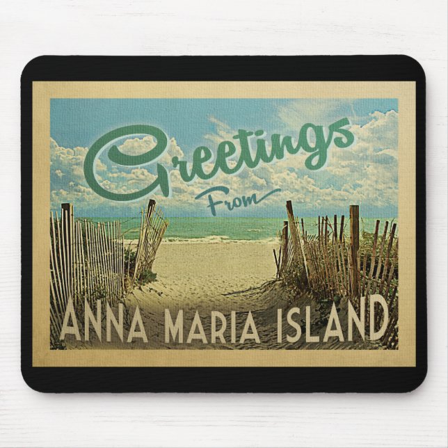 Anna Maria Island Beach Vintage Travel Mousepad (Vorne)