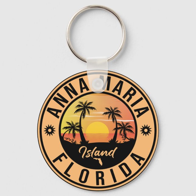 Anna Maria island Florida Beach Retro Souvenir Schlüsselanhänger (Vorderseite)