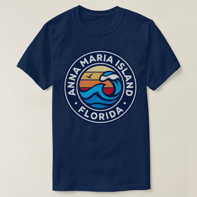 Anna Maria Island Florida Fl Nautical Waves TShirt (Design vorne)