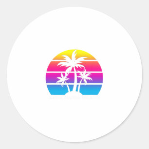Anna Maria Island Florida Retro-Palmbaum-Urlaub Runder Aufkleber
