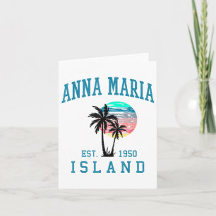 Anna Maria Island Florida Vintag Beach Palmen Karte