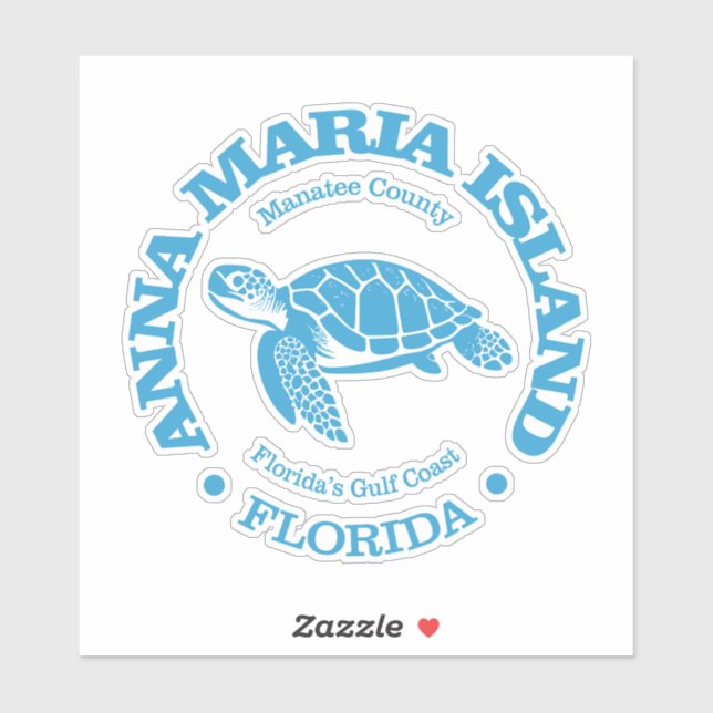 Anna Maria Island (Meeresschildkröte) Aufkleber (Blatt)