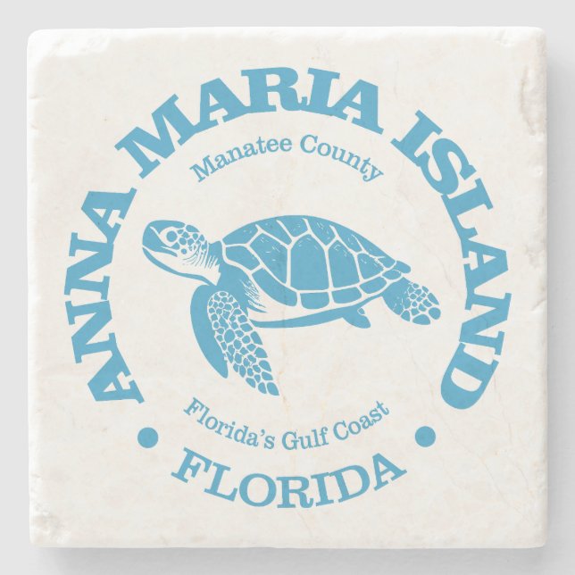 Anna Maria Island (Meeresschildkröte) Steinuntersetzer (Vorderseite)