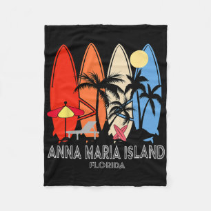 Anna Maria Island Strand Florida Retro Surfbrett V Fleecedecke