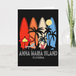Anna Maria Island Strand Florida Retro Surfbrett V Karte