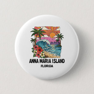 Anna Maria Island Tropischer Strand Souvenir Urlau Button