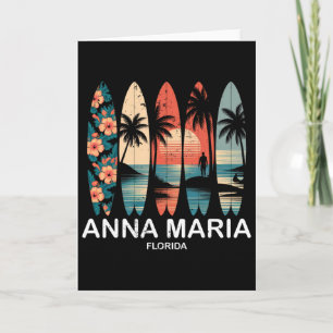Anna Maria Strand Florida Surfbrett Surfen Retro Karte