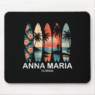 Anna Maria Strand Florida Surfbrett Surfen Retro Mousepad
