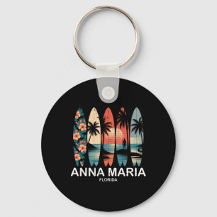 Anna Maria Strand Florida Surfbrett Surfen Retro Schlüsselanhänger