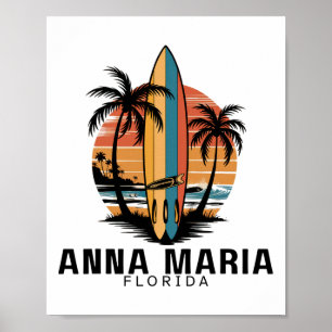 Anna Maria Strand Florida Surfen Surferin Poster