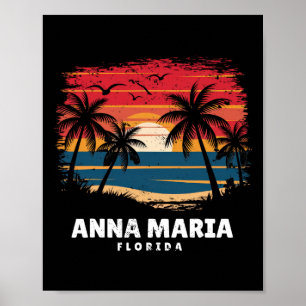 Anna Maria Strand Florida Surfer Palme Souvenir Poster