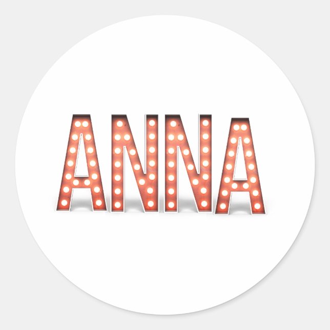 Anna Marquee Lights Runder Aufkleber (Vorderseite)