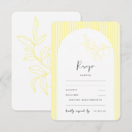 ANNA Moderne italienische Lemon Stripes RSVP Karte