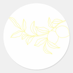 ANNA Moderne italienische Lemon Wedding Umschlag A Runder Aufkleber