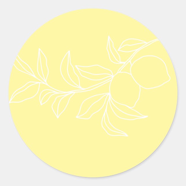 ANNA Moderne italienische Lemon Wedding Umschlag A Runder Aufkleber (Vorderseite)