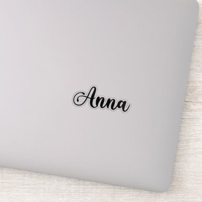 Anna Name - Handgeschriebene Kalligrafie Aufkleber (Detail)