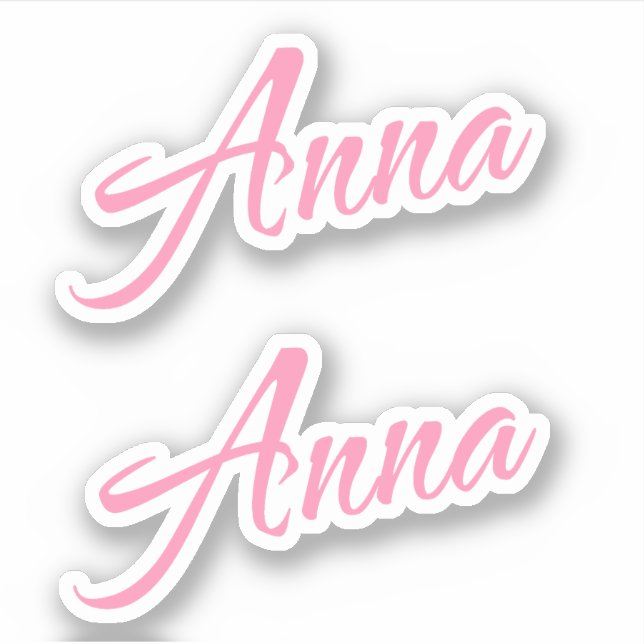 Anna Nom décoratif en rose x2 Sticker (Devant)