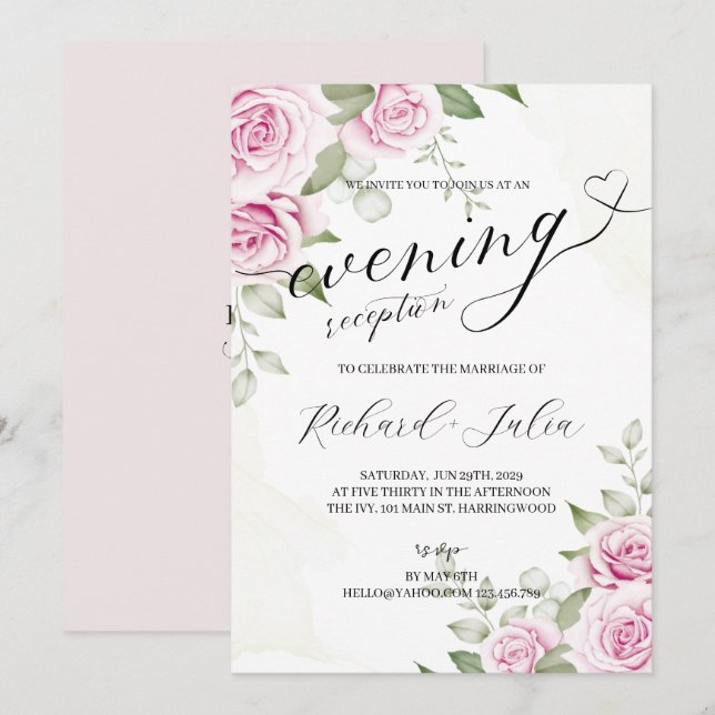 ANNA Soirée Mariage Réception Invitation (Devant / Derrière)