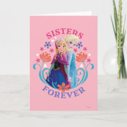 Anna und Elsa | Schwestern mit Blume Karte