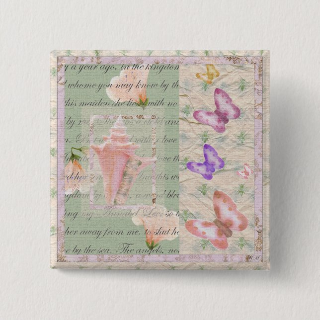 Annabell Lee, digitale Collage Button (Vorderseite)