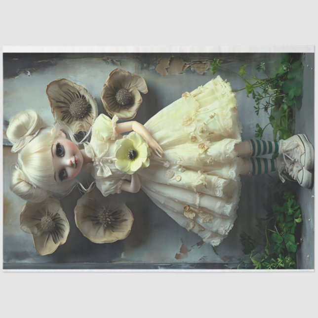 Annabelle gelbe Kleiderfarben Tissue Paper Seidenpapier (Vorderseite)