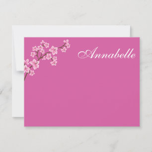 Annabelle Pink Blossoms Bat Mitzvah Vielen Dank Mitteilungskarte