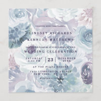 Annabelle Vintag Blue Floral Chic Wedding Square