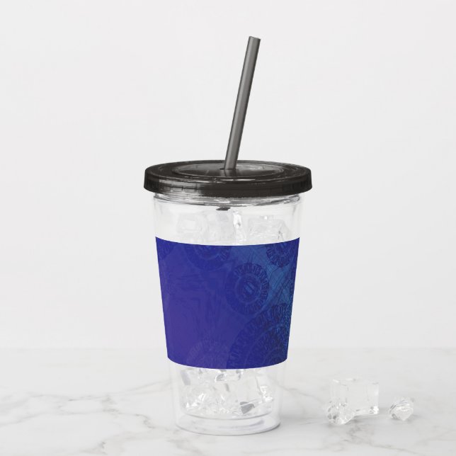 Annahme | Blue Indigo Violet Boho Medallions Acryltrinkbecher (Rückseite Ice)