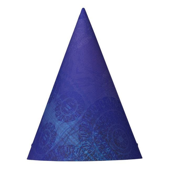 Annahme | Blue Indigo Violet Boho Medallions Partyhütchen (Vorderseite)
