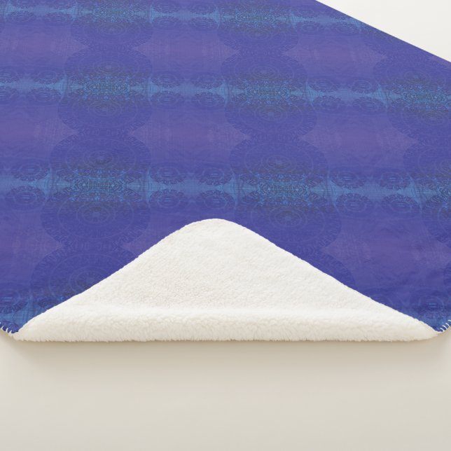 Annahme | Blue Indigo Violet Boho Medallions Sherpadecke (3/4)